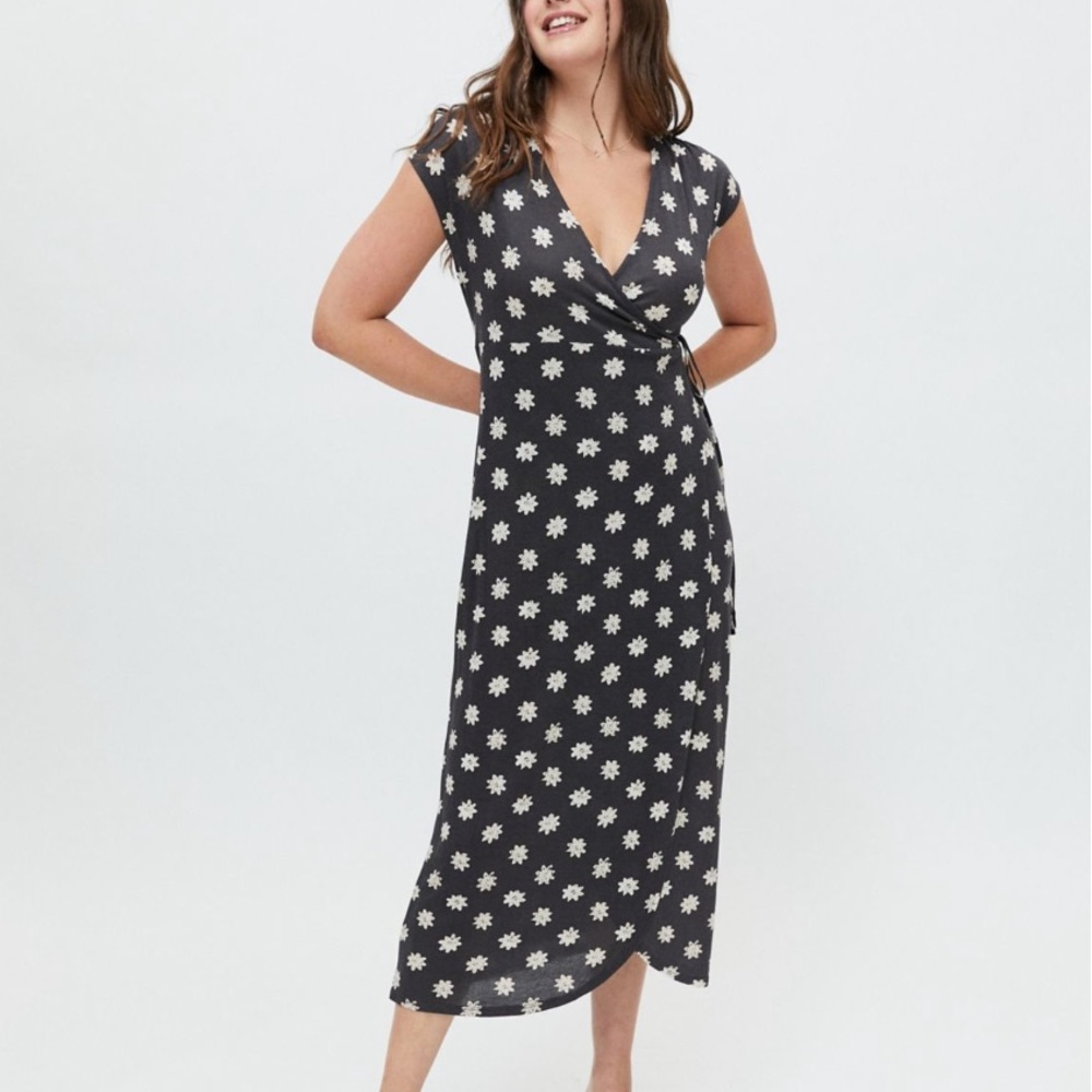 UO Zina Wrap Midi Dress
